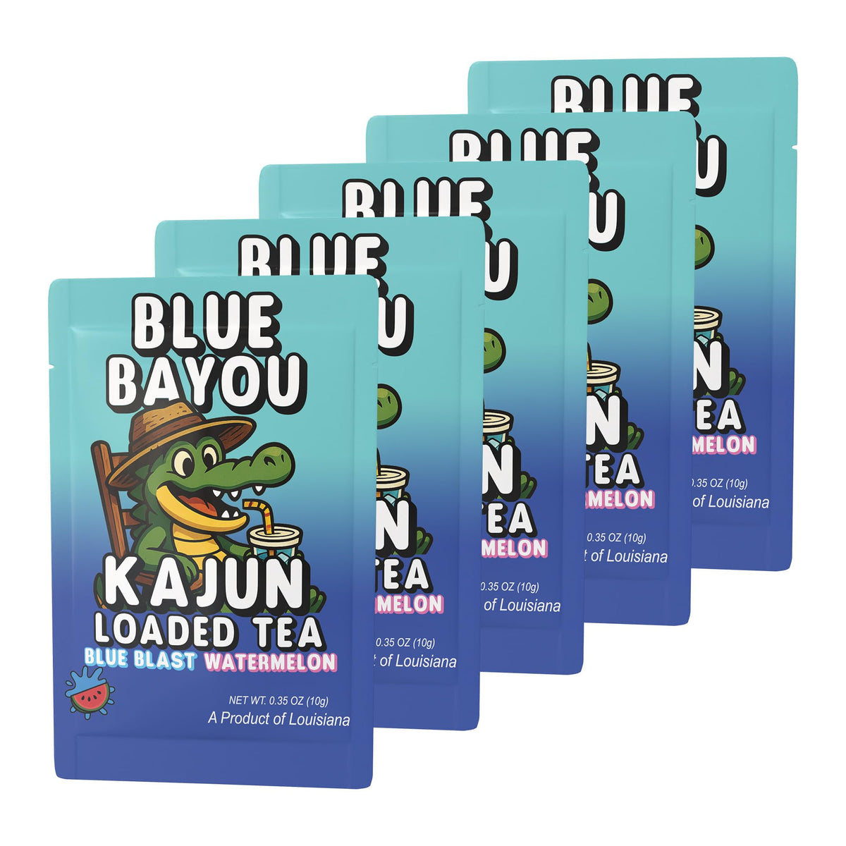 Kajun Loaded Tea Blue Bayou caffeine boost in a glass for sustained energy