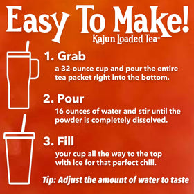 Kajun Loaded Tea Delta Dream single-serve packet for quick on-the-go hydration.