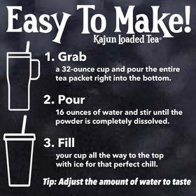 Kajun Loaded Tea Fat Tuesday single-serve pouch ready for on-the-go hydration.