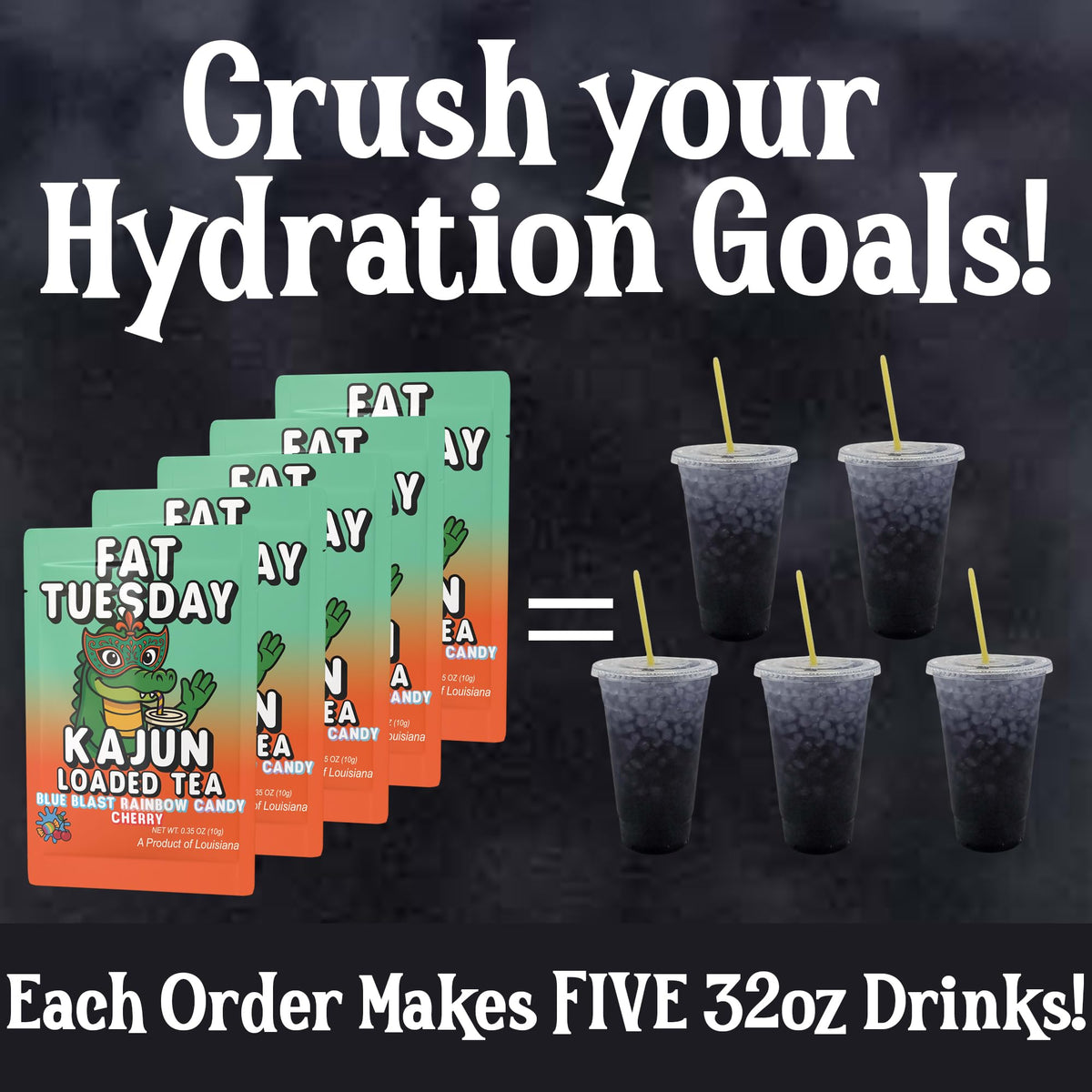 Kajun Loaded Tea Fat Tuesday zero-calorie drink signals guilt-free enjoyment.