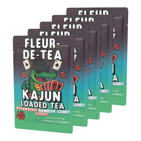 Kajun Loaded Tea Fleur-de-Tea cherry flavor bottle on desk for on-the-go refreshment