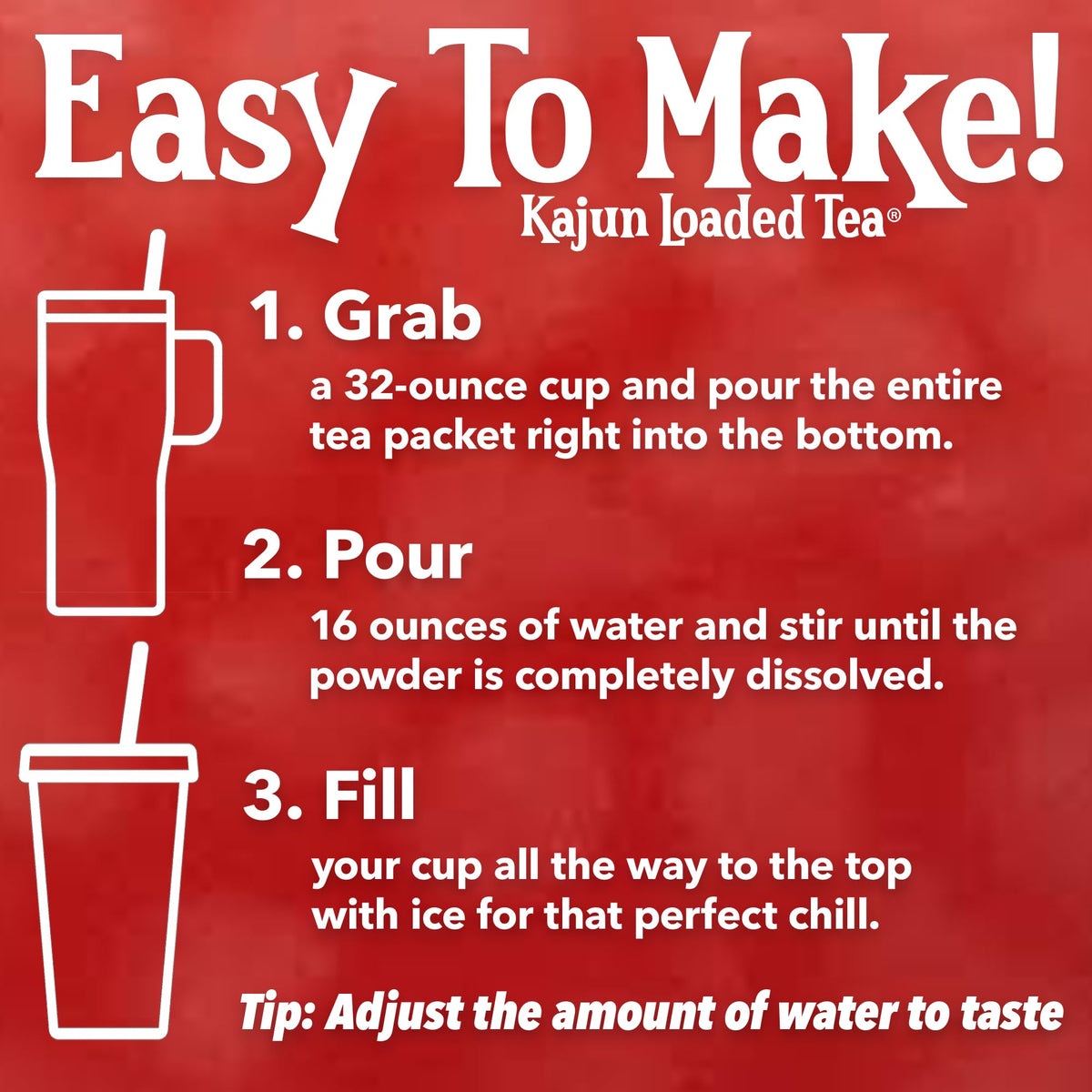 Kajun Loaded Tea Lagniappe Lemonade mixed in 16oz cup for on-the-go refreshment.