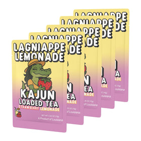 Kajun Loaded Tea Lagniappe Lemonade strawberry splash highlights flavor.