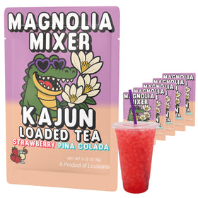 Kajun Loaded Tea Magnolia Mixer Strawberry Piña Colada flavor for a tropical, refreshing sip.