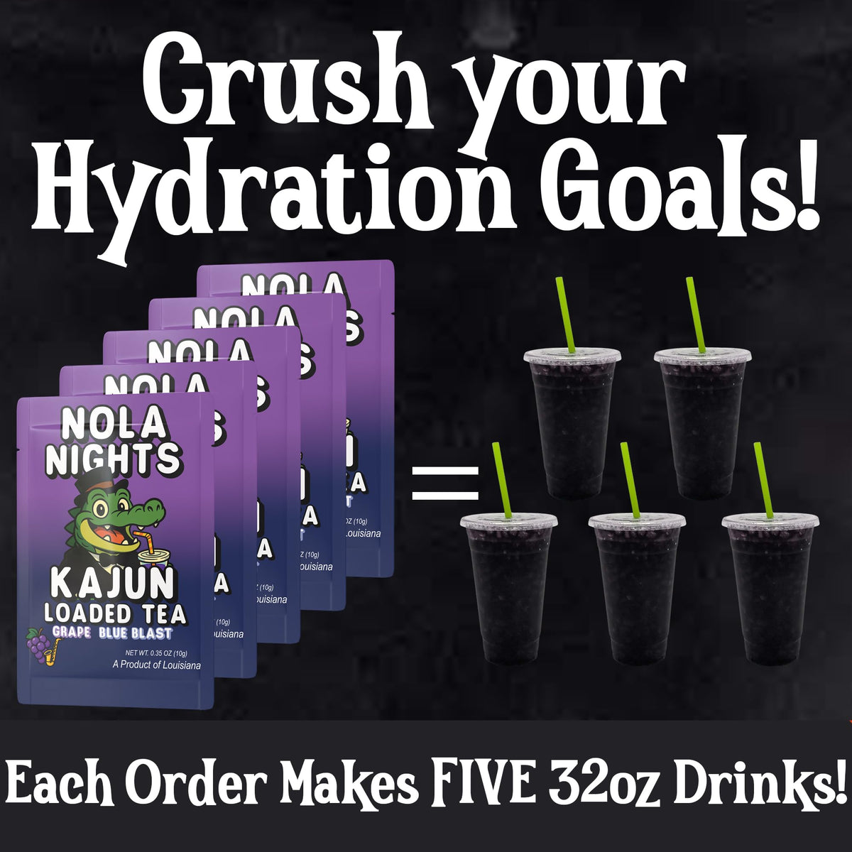 Kajun Loaded Tea Nola Nights colorfully vibrant glass showcasing finish