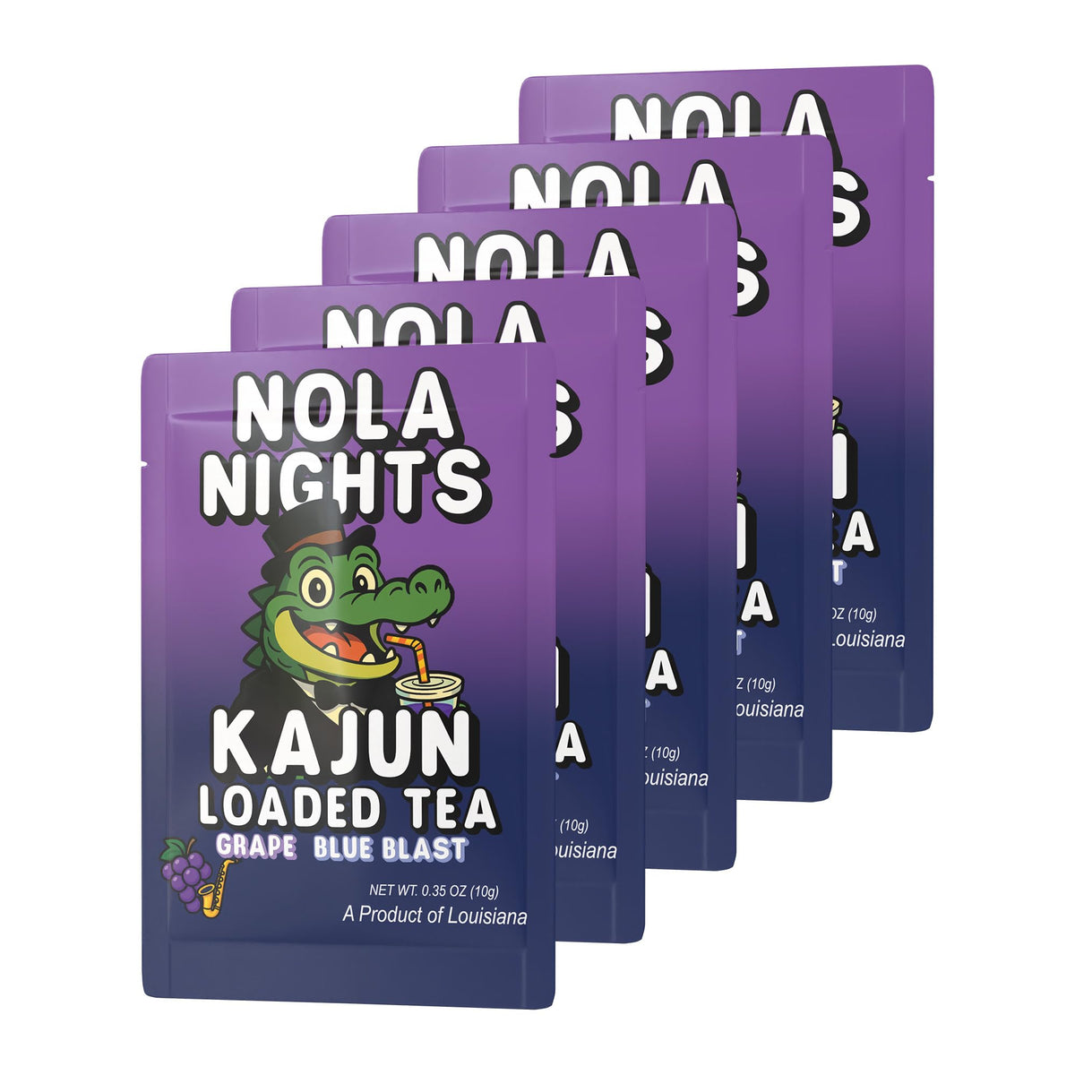 Kajun Loaded Tea Nola Nights grape blue blast ice cup ready to enjoy