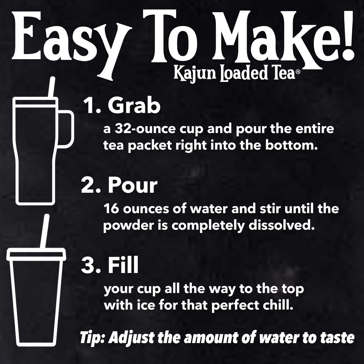 Kajun Loaded Tea Nola Nights on the go packet fits travel bag