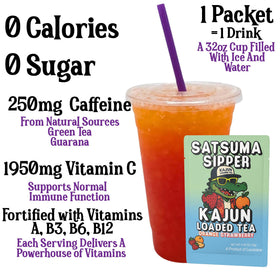 Kajun Loaded Tea orange-strawberry flavor powder for refreshing on-the-go mix