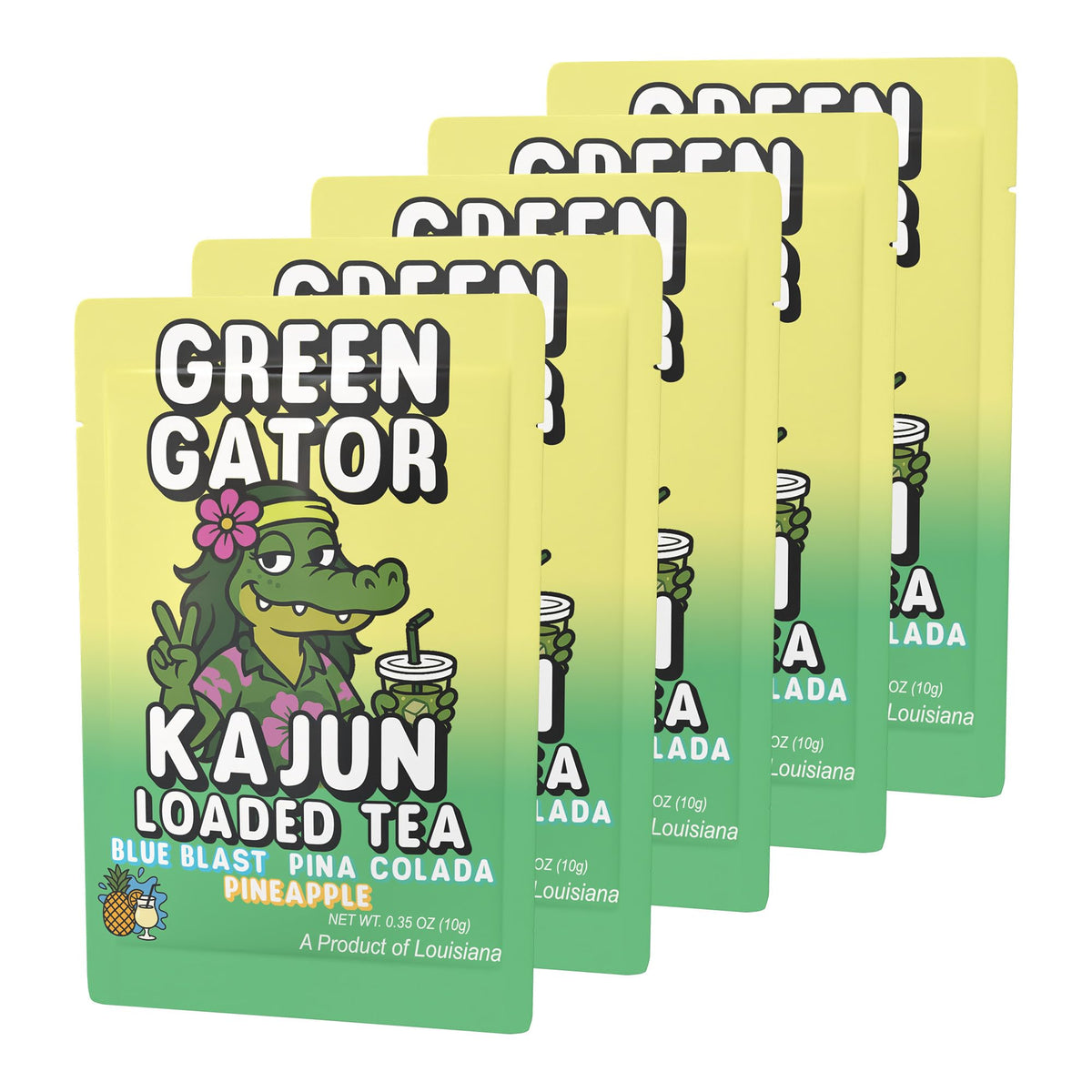 Kajun Loaded Tea Pina Colada flavor mug, tropical aroma.