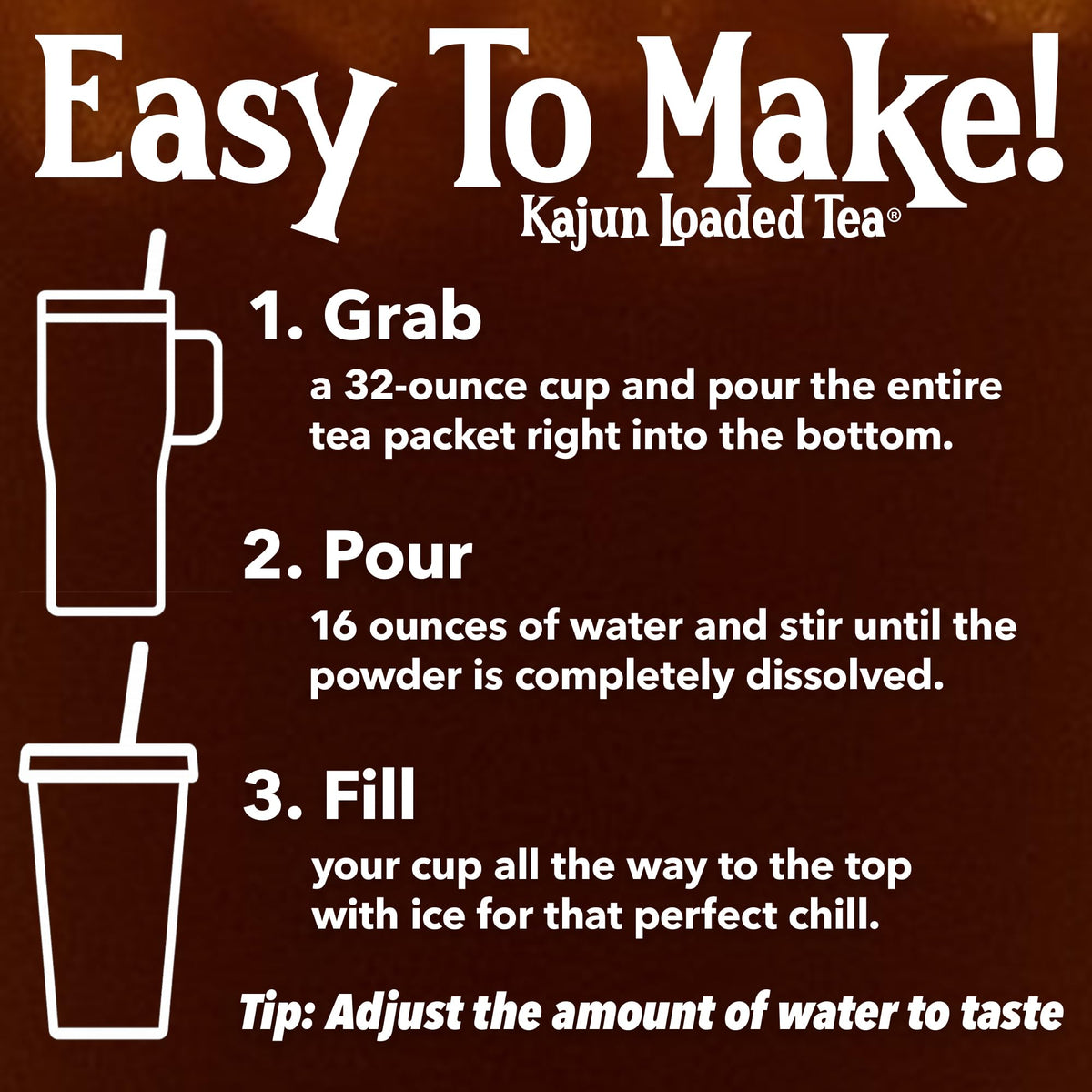 Kajun Loaded Tea Pontchartrain Punch blue blast flavor in a bold, energizing sip