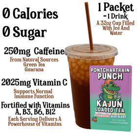 Kajun Loaded Tea Pontchartrain Punch bottle with pineapple flavor for refreshing hydration