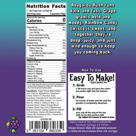 Rainbow candy note hints at indulgent flavor without added sugar.