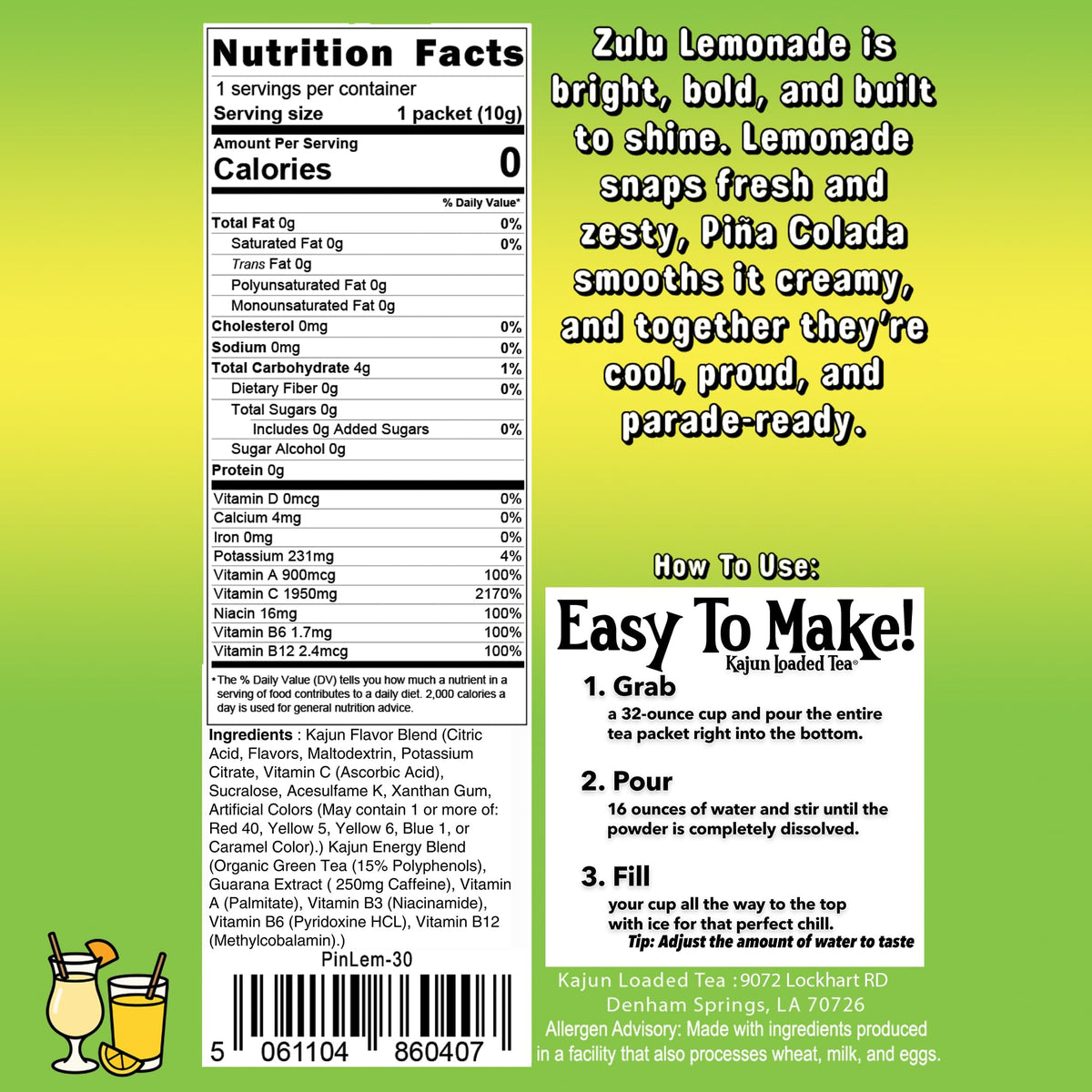 Kajun Loaded Tea travel packets for on-the-go energy