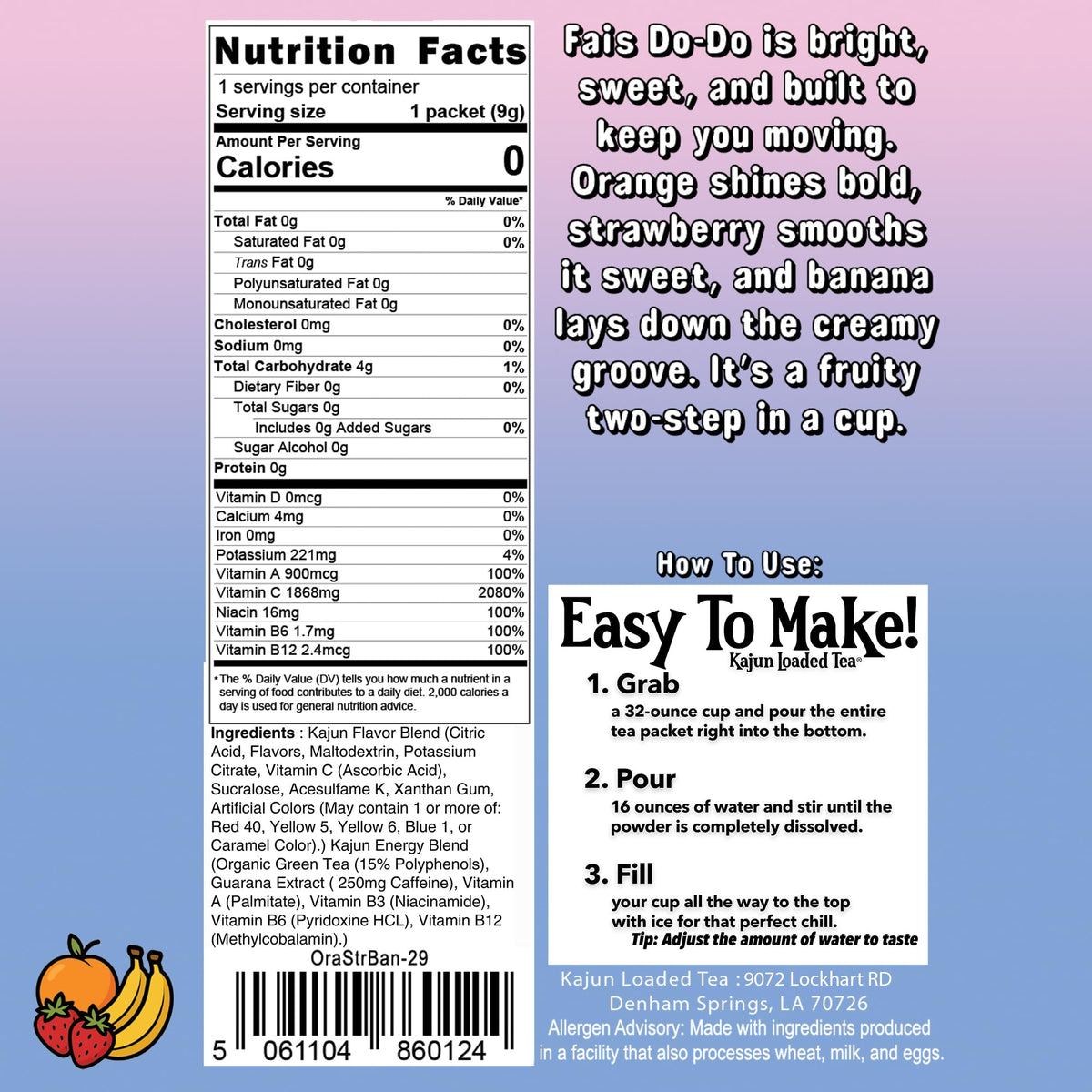 Kajun Loaded Tea zero calories and sugar-free hydration option