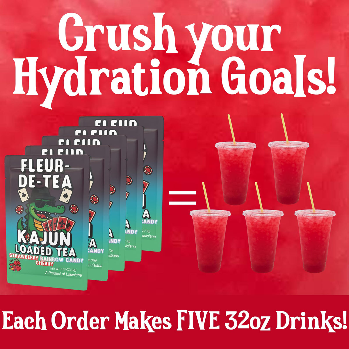 Kajun Loaded Tea zero calories sugar-free powder for a calorie-conscious boost