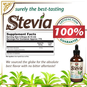 KAL Sure Stevia Drops poured into tea for zero-calorie sweetness
