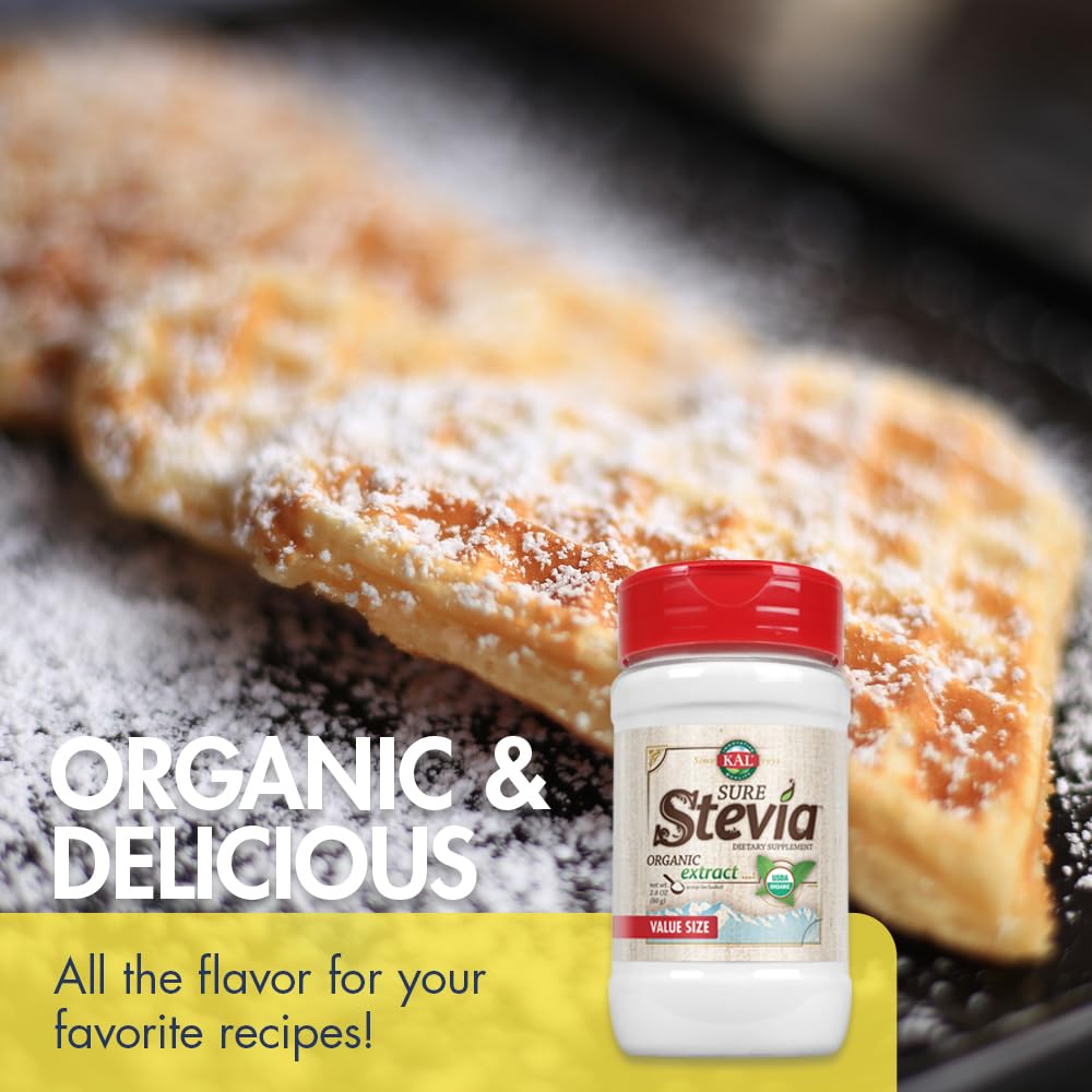 KAL Sure Stevia powder in tea for natural sweetness.