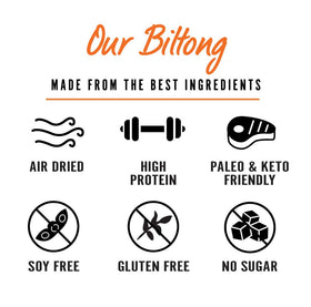 Kalahari Biltong packaging made in USA emphasizes quality