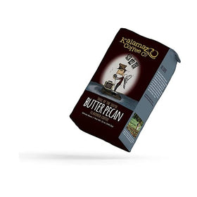 Kalamazoo Coffee Butter Pecan brewed cup shows a smooth, nutty finish