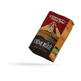 Kalamazoo Coffee Company Creme Brulee steaming cup invites aroma and dessert-inspired finish