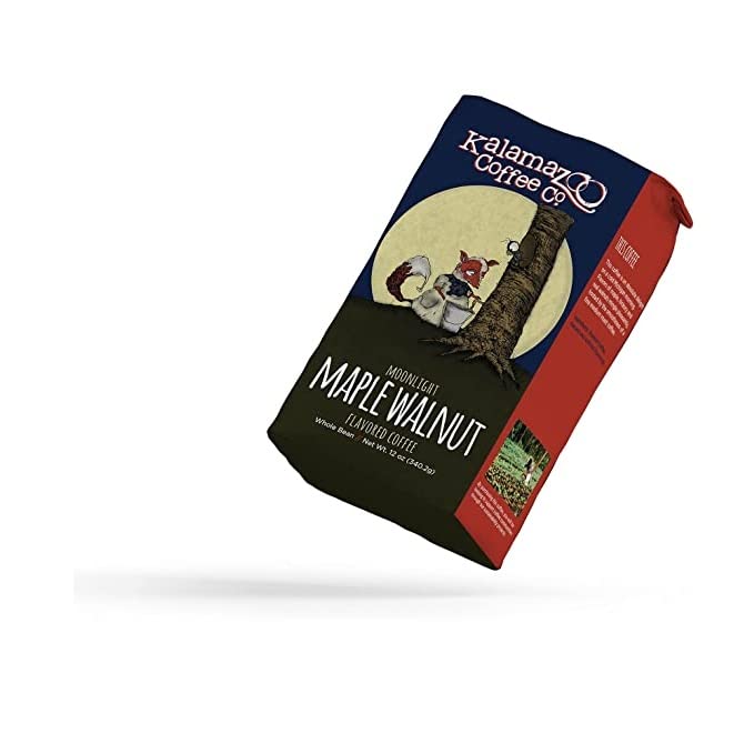 Kalamazoo Maple Walnut whole bean in bag preserves freshness for grind-and-brew ritual