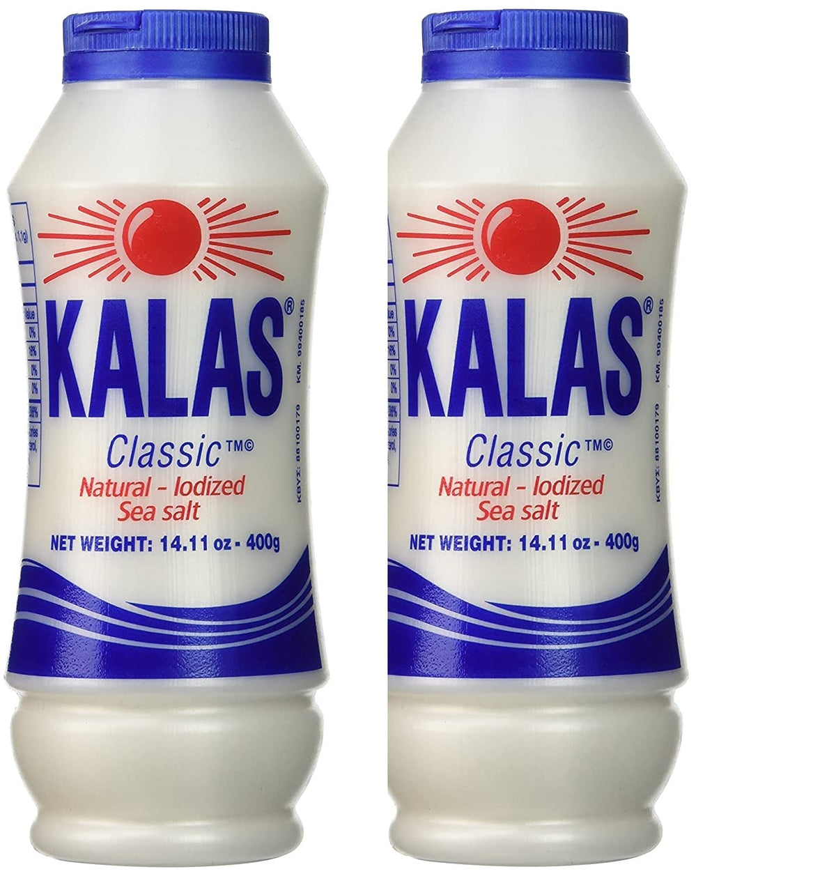 Kalas Classic Greek iodized sea salt 2-pack; ideal for daily seasoning.