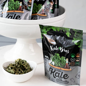 Kale Bros Multi-pack 6 bags on display for quick, gluten-free snacking.