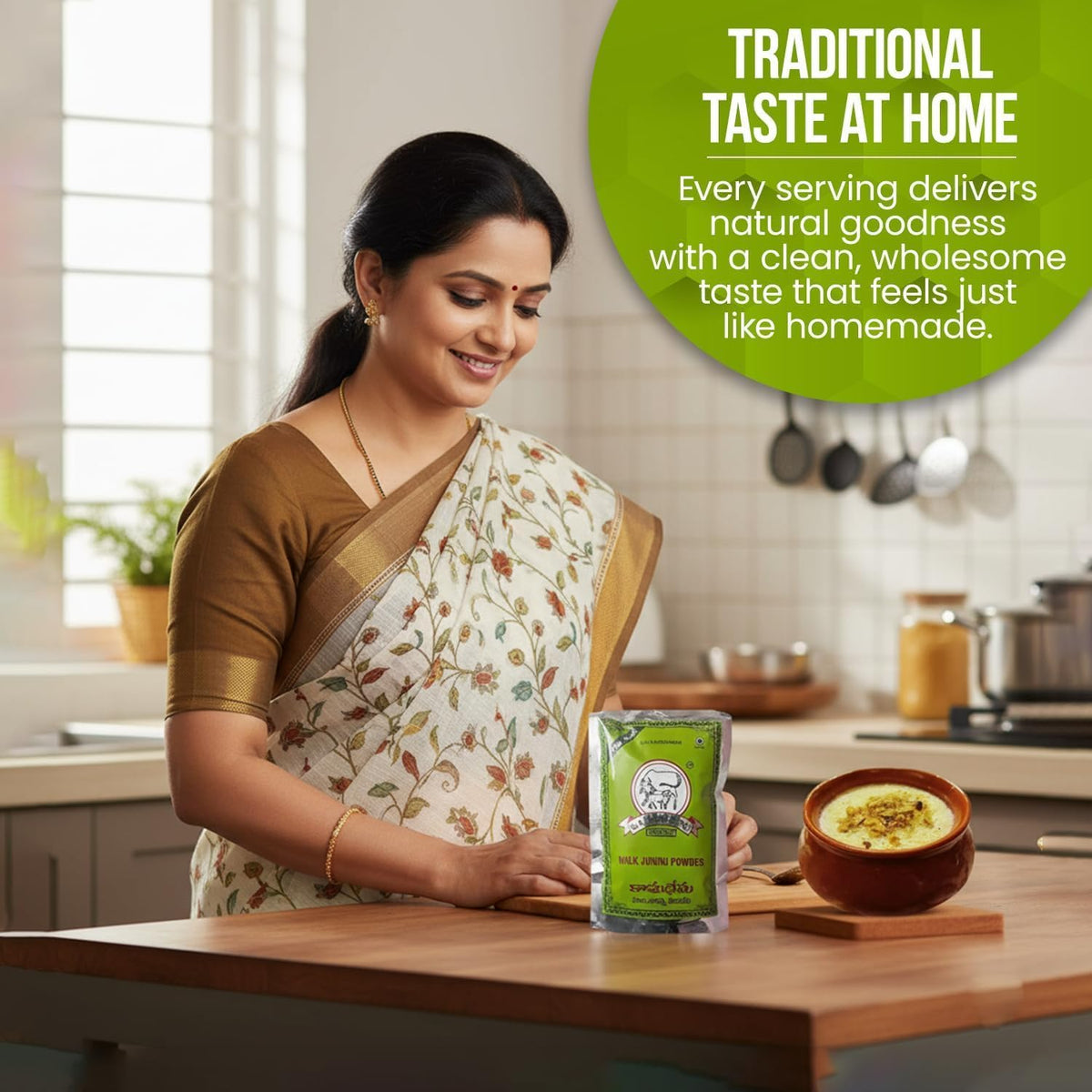 Kamadhenu Junnu Powder steamed into a fluffy, silky dessert.