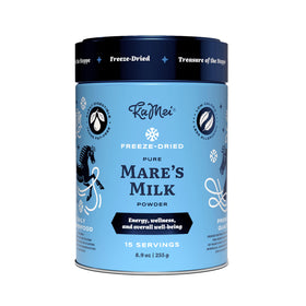 KaMei Mare's Milk Powder jar front shows pasture-raised purity for daily nourishment.