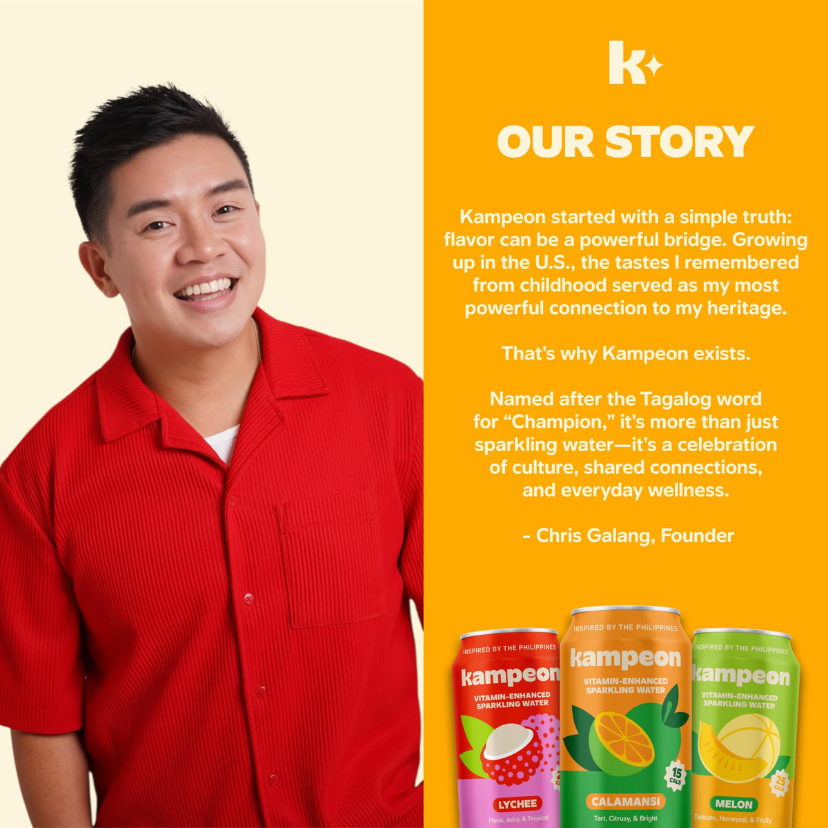 Kampeon can pour captures lively bubbles and crisp refreshment