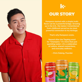 Kampeon can pour captures lively bubbles and crisp refreshment