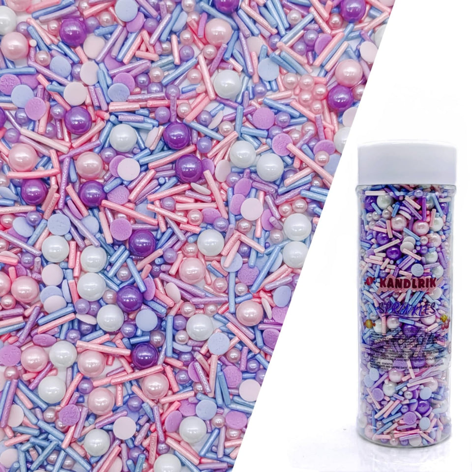 KANDLRIK Purple Series edible pearls decorate a wedding cake with elegant sparkle