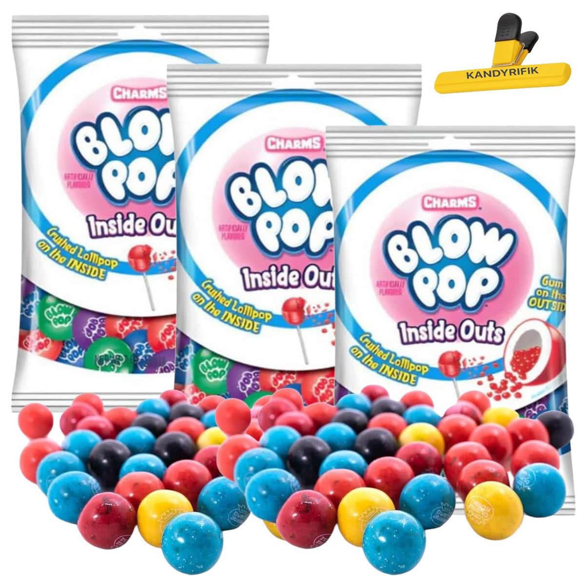KANDYRIFIK Blow Pops Inside Outs 3-pack colorful candy perfect for party favors
