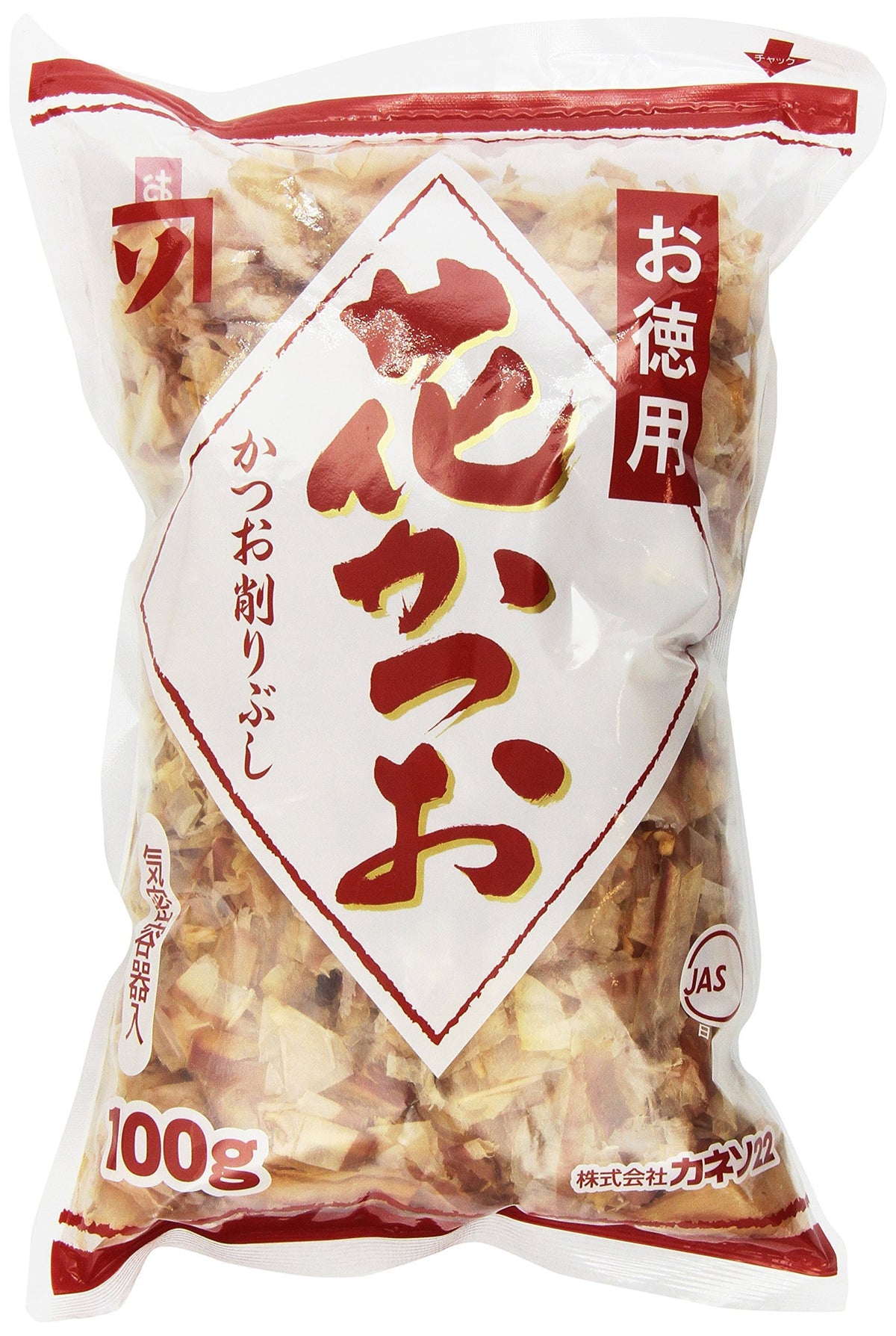 Kaneso Tokuyou Hanakatsuo dried bonito flakes bag makes an ideal topping for soups and ramen.