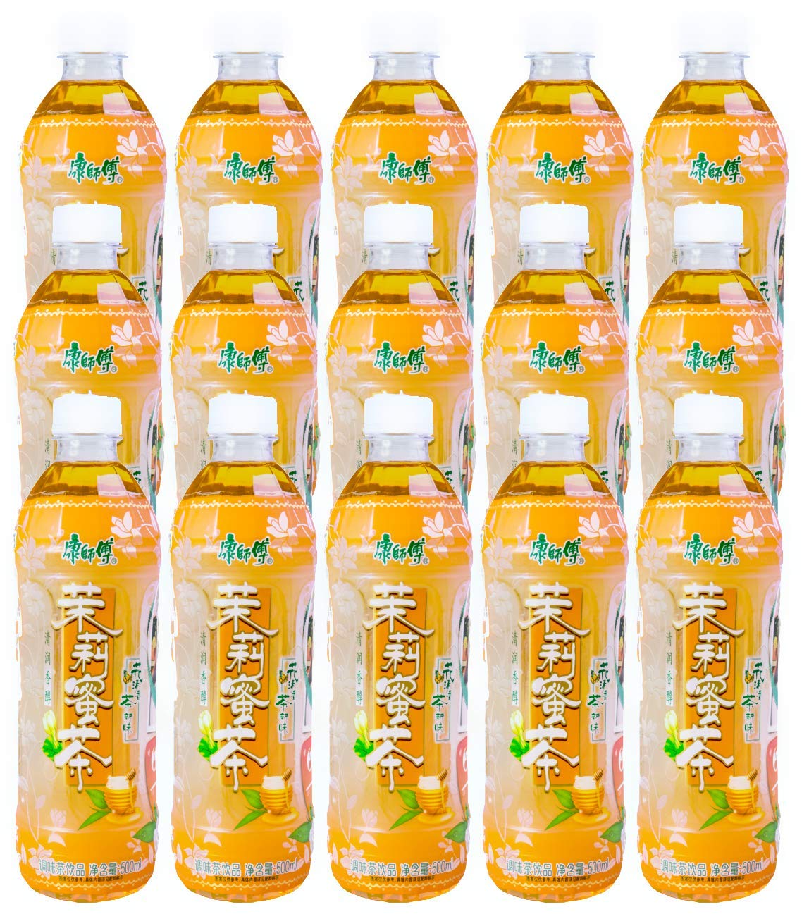 Kangshifu Jasmine Green Tea with Honey 500ml bottle case for on-the-go refreshment.