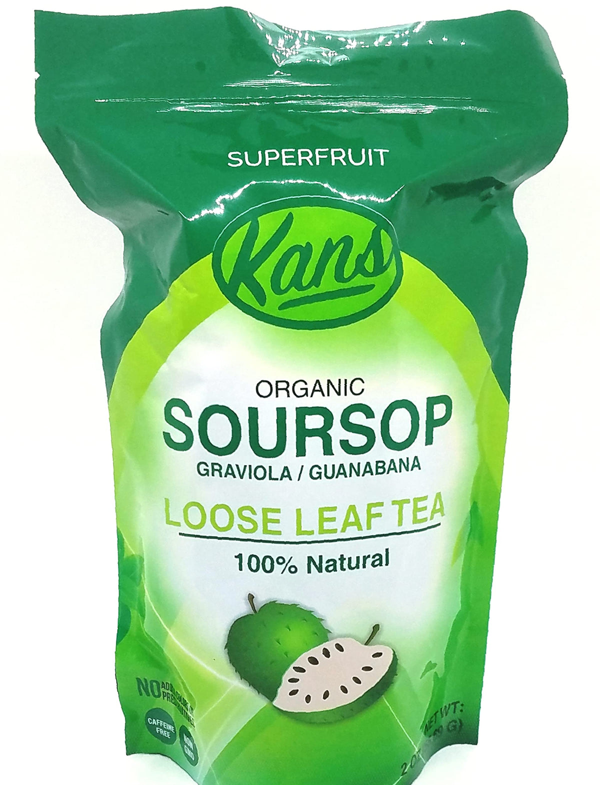 Kans Soursop loose leaf tea: premium grade for daily wellness.