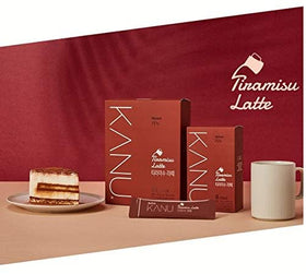 Kanu Tiramisu Latte packaging detail shows 48 sticks per pack.