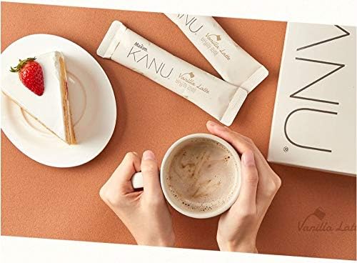 Kanu Vanilla Latte sticks label closeup highlighting branding.