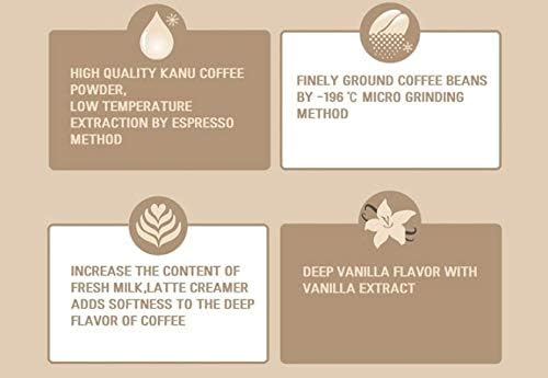 Kanu Vanilla Latte sticks pack-2 back view revealing product details and usage notes.