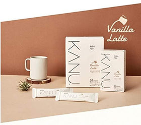 Kanu Vanilla Latte sticks twist wrap packaging detail shows secure seal.