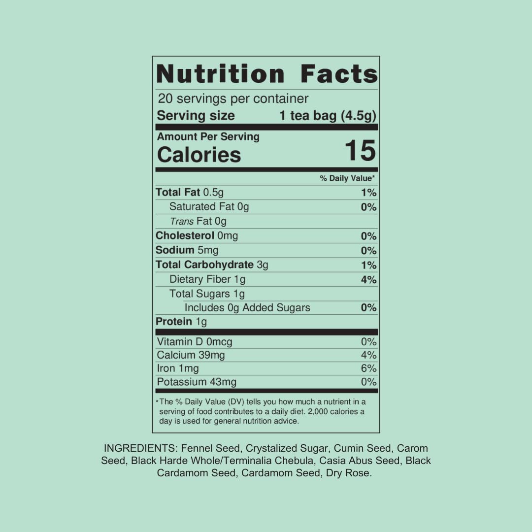 Back of Kappah Fennel Tea Pack detailing ingredients and organic notes.