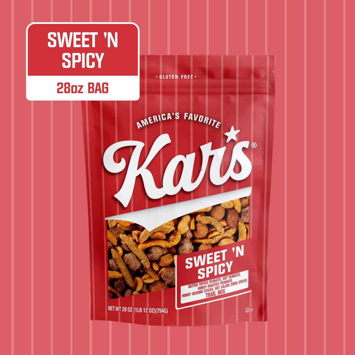 Kar’s Nuts Sweet N Spicy Trail Mix butter toffee peanuts add crispy sweetness