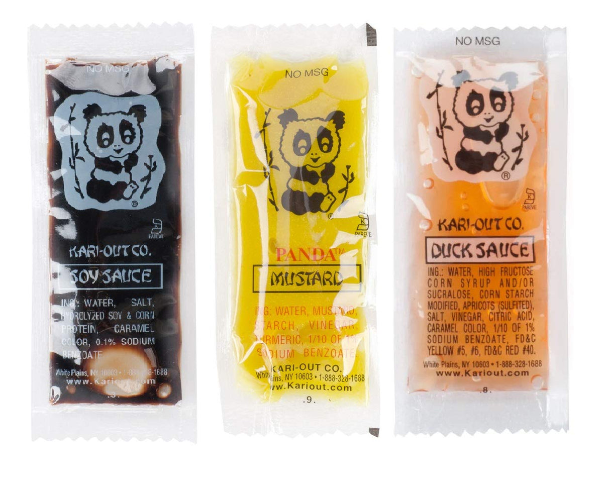Kari-Out Chinese sauce packets bundle for no-utensil, single-serve meals.