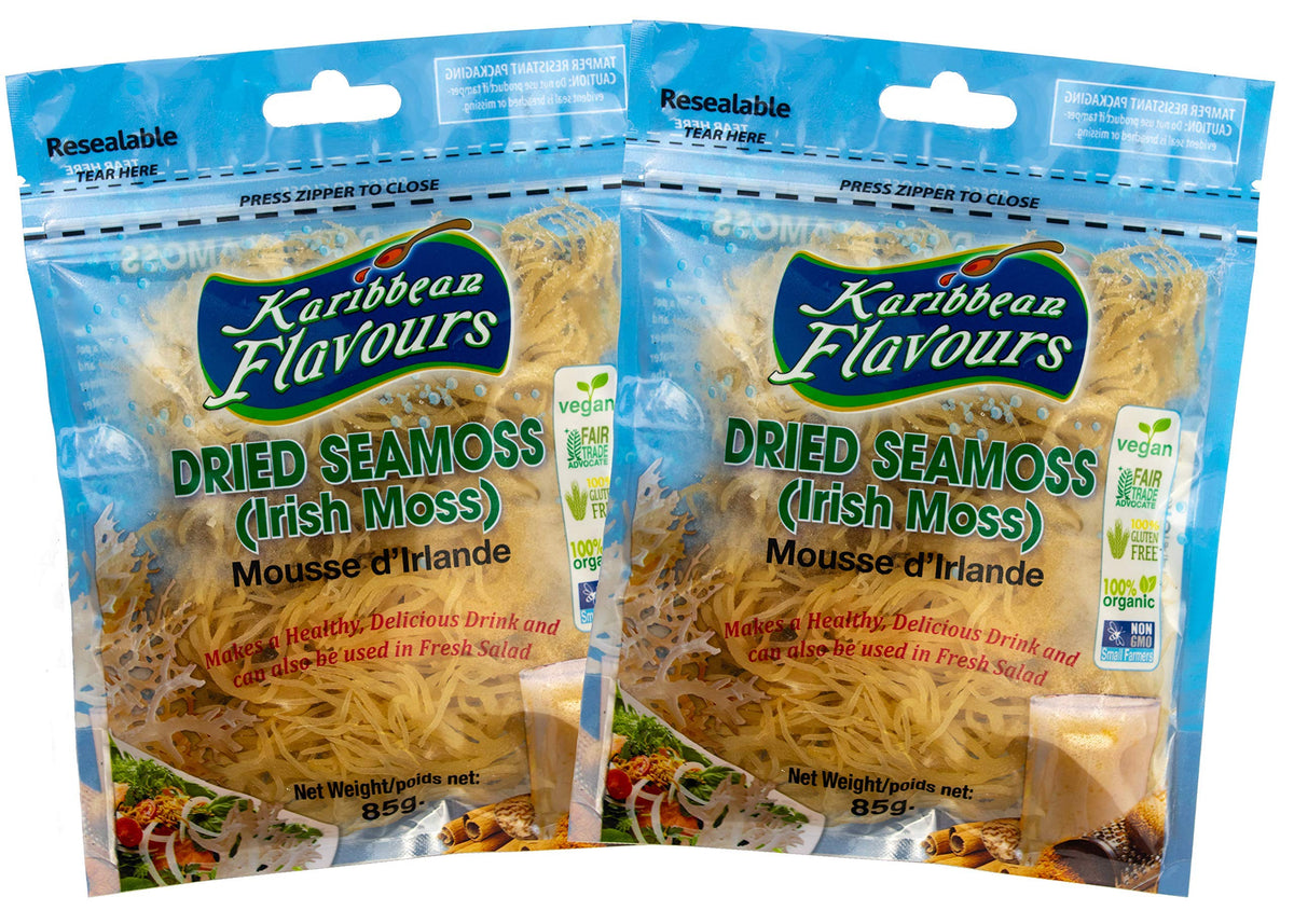 Karibbean Flavours dried sea moss 3oz pack 2, ready for soaking and gel making