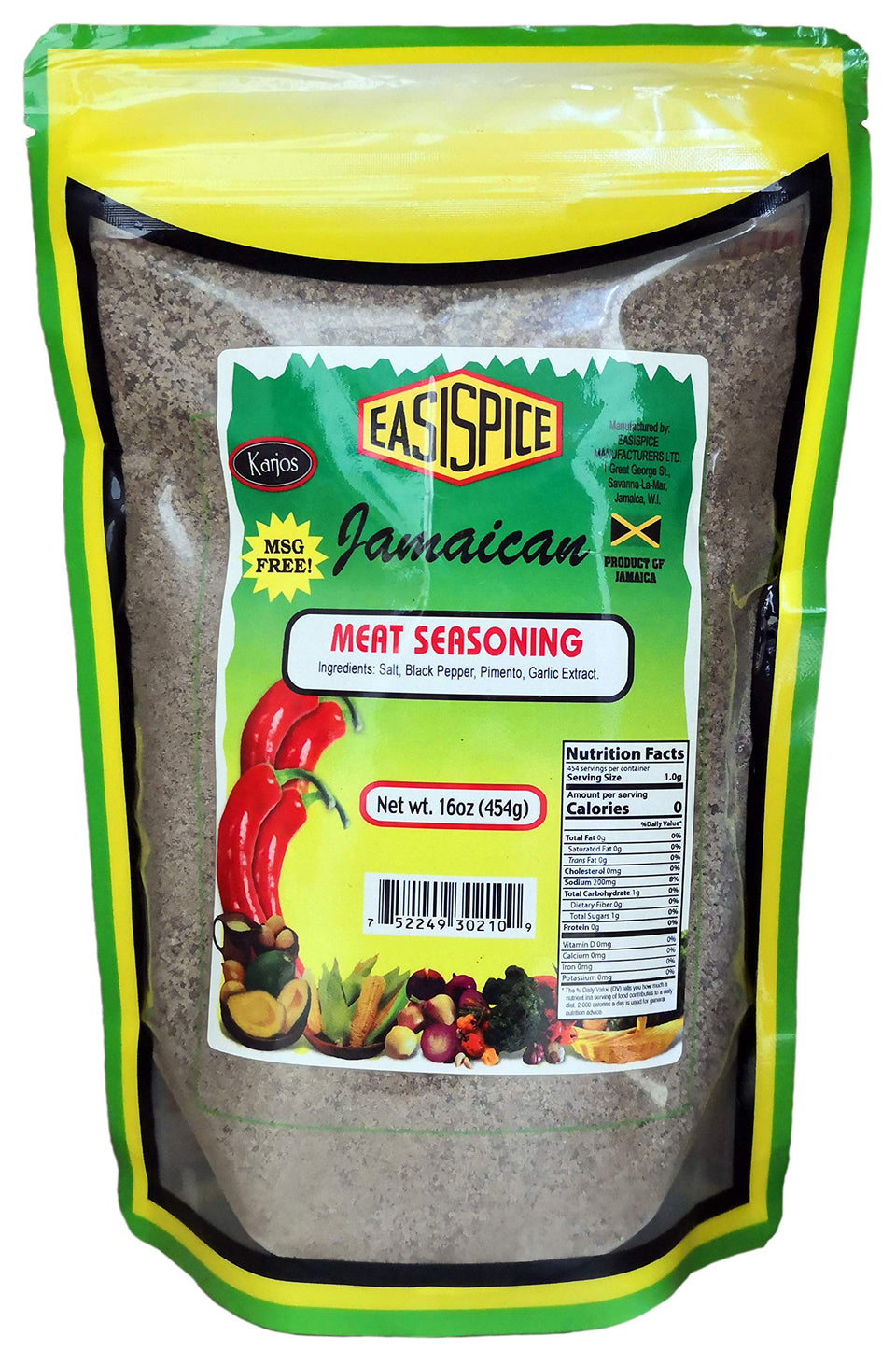 Karjos Easispice meat seasoning bottle ready for grilling to enhance beef and pork flavor
