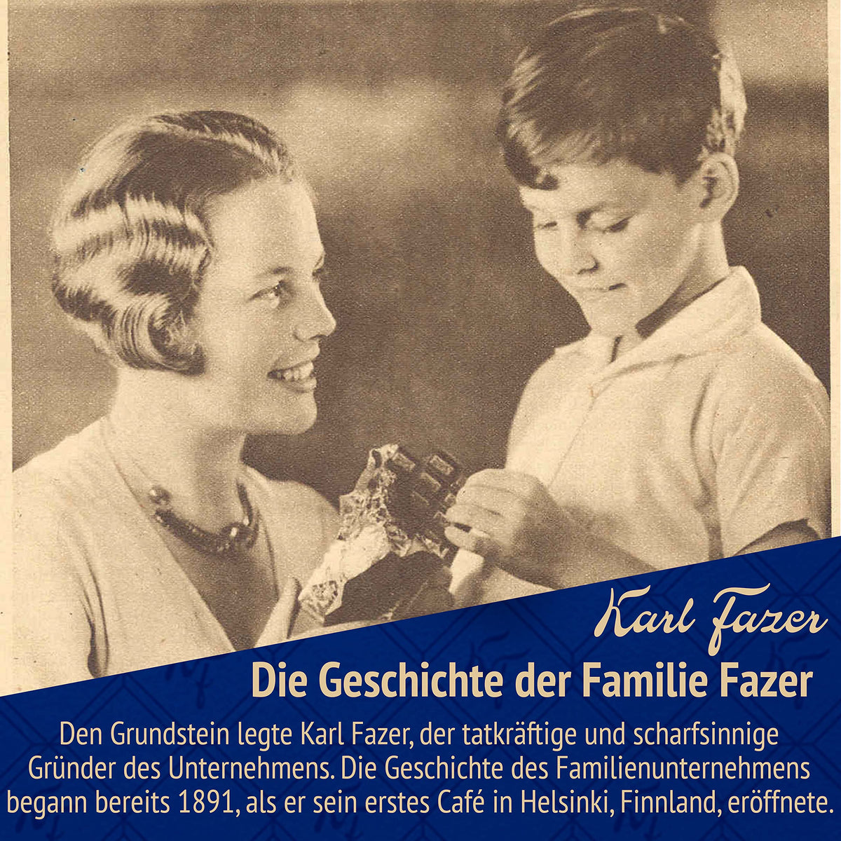 Karl Fazer Milk Chocolate blue wrapper close-up showing iconic brand detail and quality