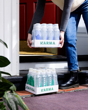 Karma Energy Drink Blueberry Watermelon flavor close-up for tasty refreshment