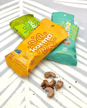 Karma Nuts Individually wrapped packs for convenient on-the-go snacking.