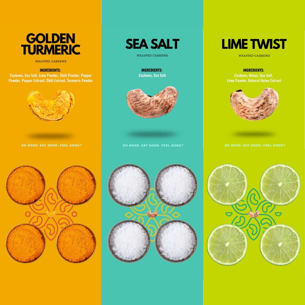 Karma Nuts Lime Twist cashews pack ideal for tangy, on-the-go snacking.