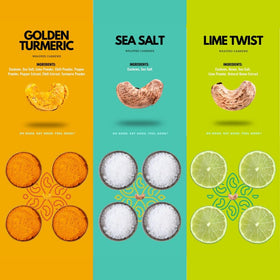 Karma Nuts Lime Twist cashews pack ideal for tangy, on-the-go snacking.